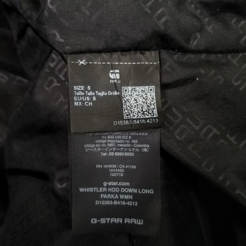 G-Star Raw Whistler HDD Women's Long Down Coat Navy Blue Size S - Picture 7 of 16